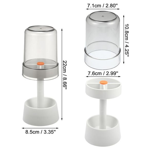 Bathroom 3 Slots PP Toothbrush Holder Stand with Cover White 8.66''x2.99'' - Picture 4 of 6